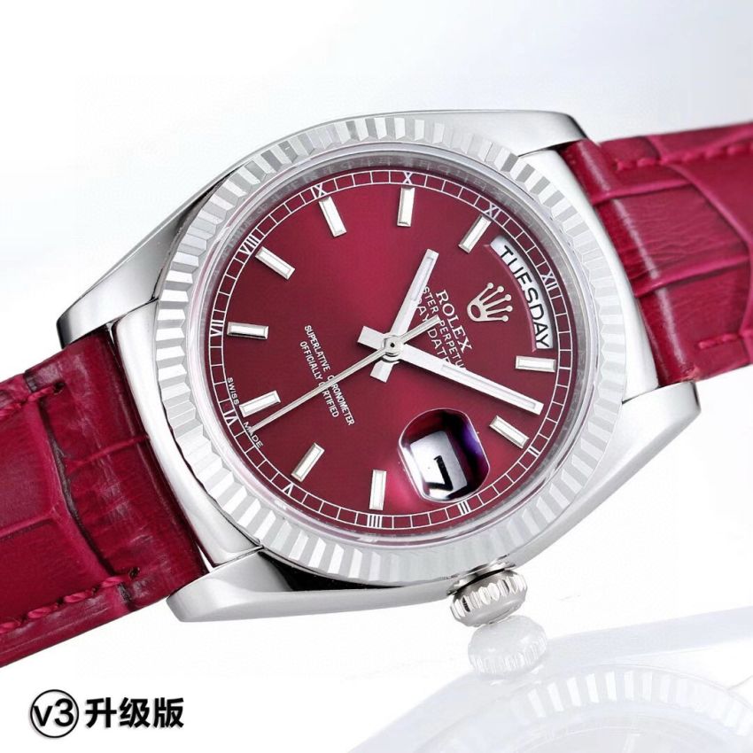 R01ex Day-Date 36mm , Oyster, leather