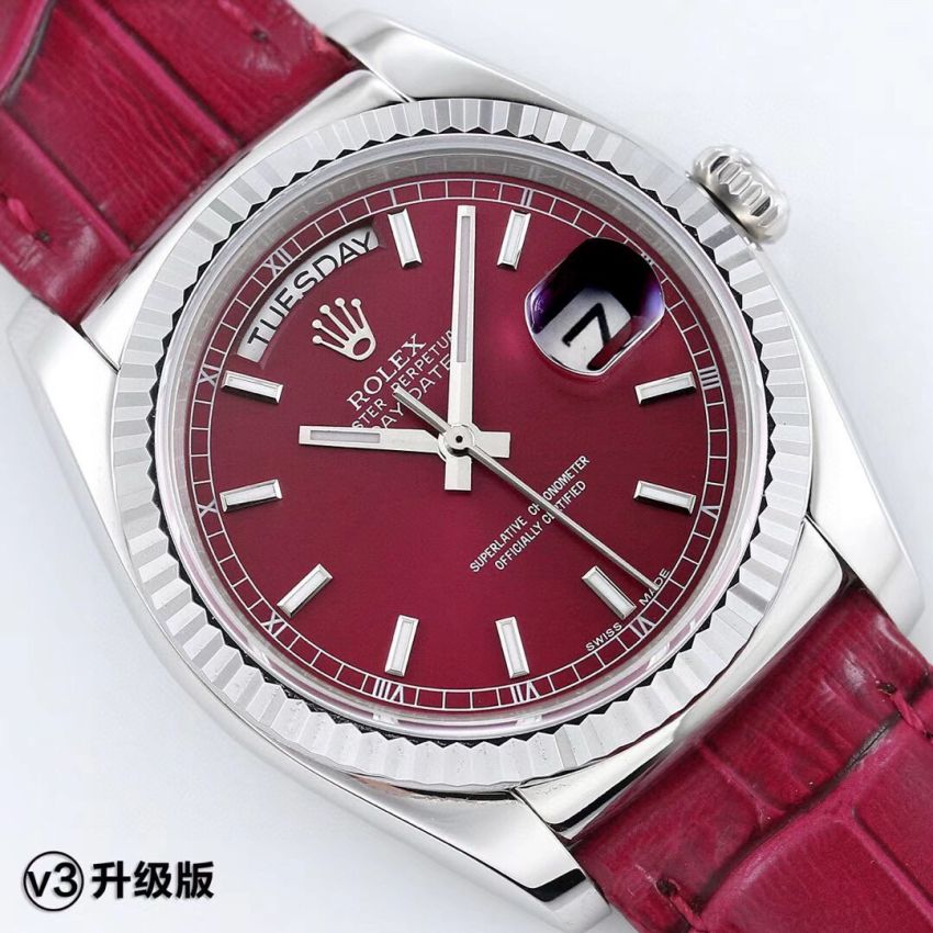 R01ex Day-Date 36mm , Oyster, leather